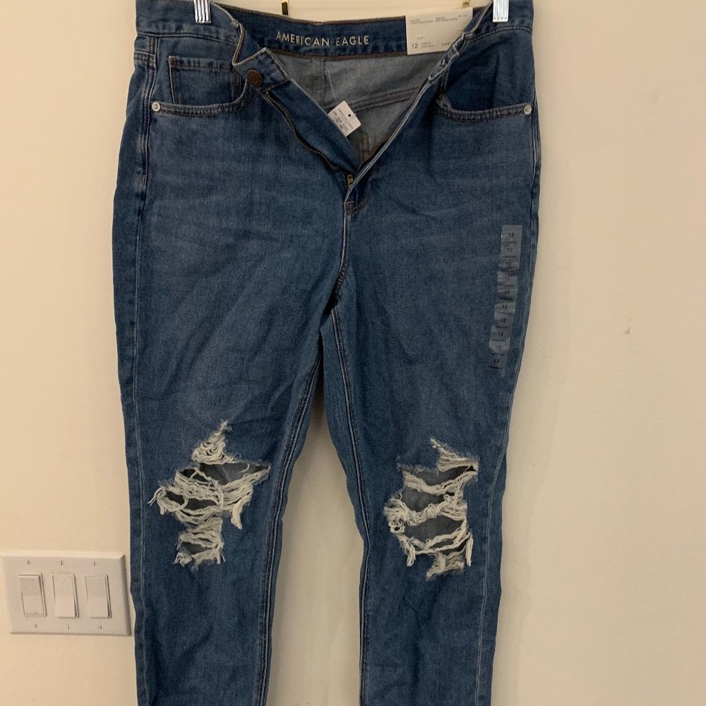 American Eagle Distressed Mom Jeans